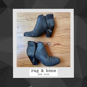 Rag & Bone Margot Black Ankle Boots - Size 37 (6.5)